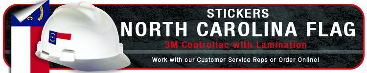 North Carolina State Flag Stickers | CustomHardHats.com